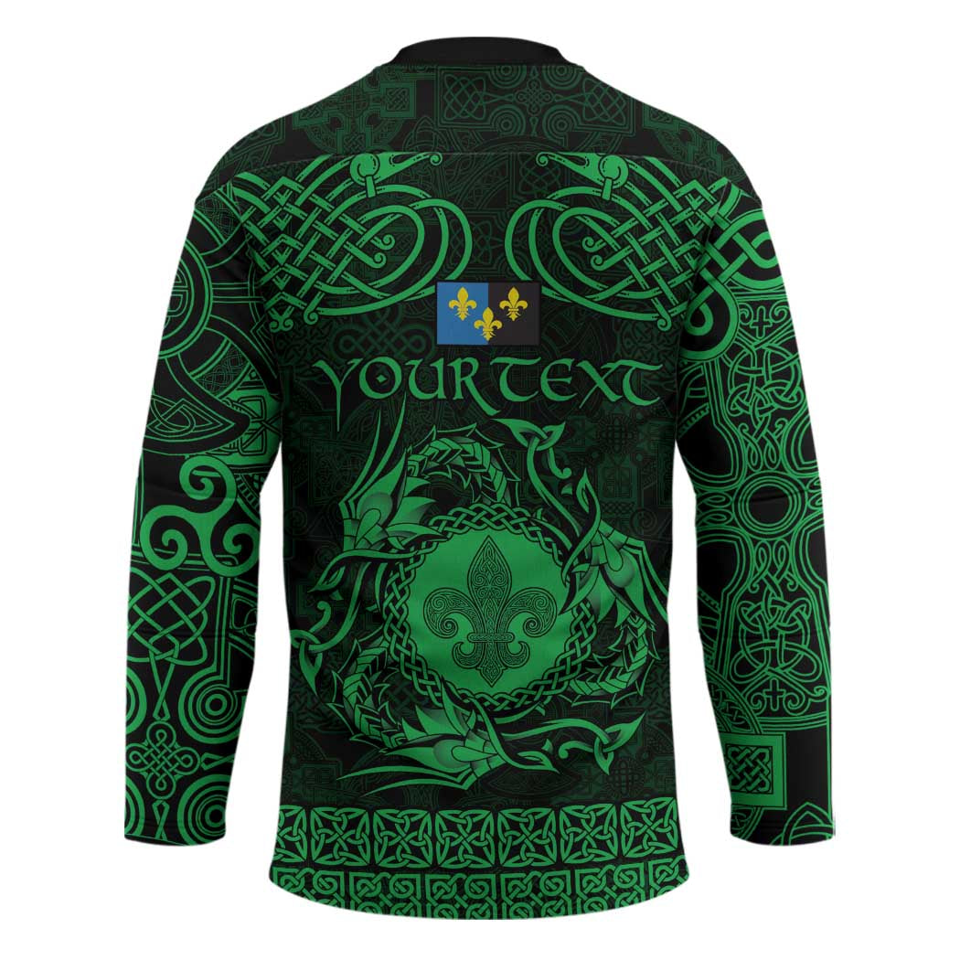 Personalized Monmouthshire Sir Fynwy Hockey Jersey Green Fleur-de-lis Celtic-inspired - Wonder Print Shop
