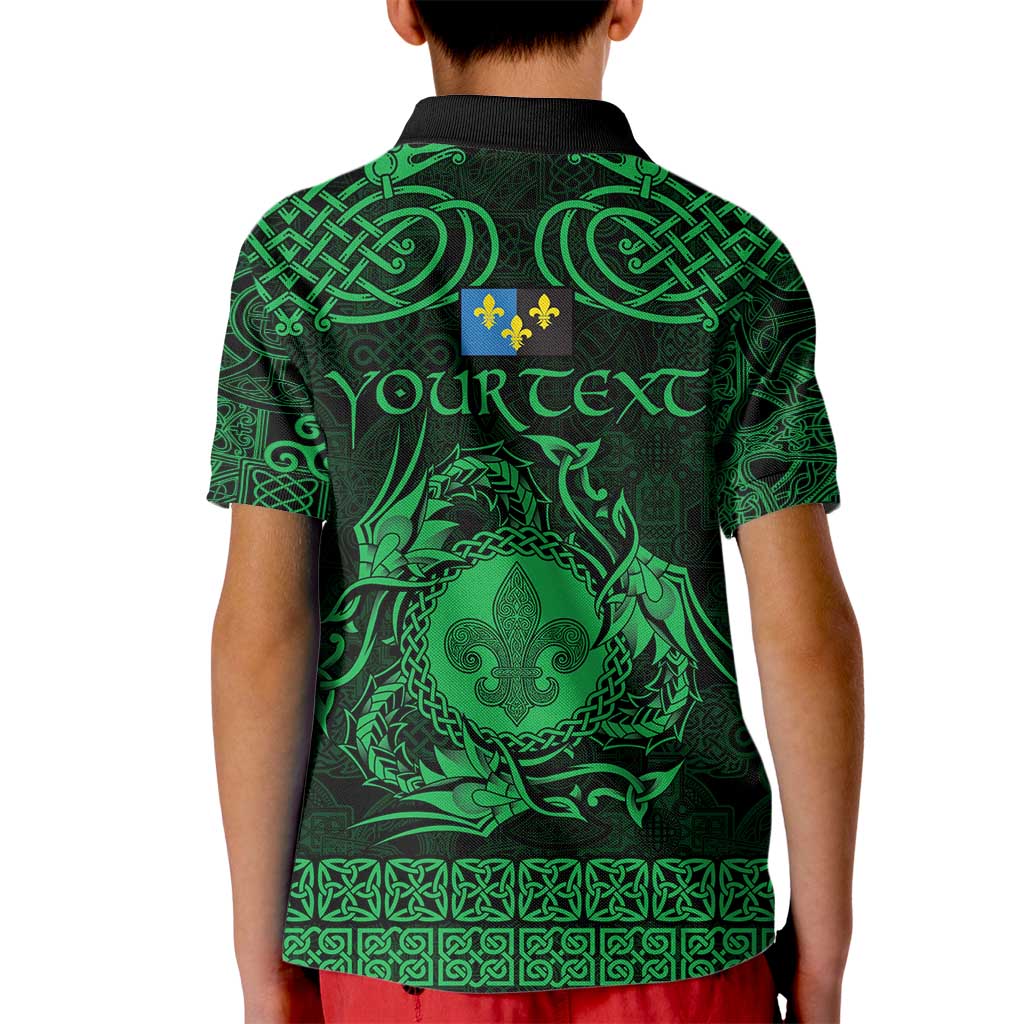 Personalized Monmouthshire Sir Fynwy Kid Polo Shirt Green Fleur-de-lis Celtic-inspired - Wonder Print Shop