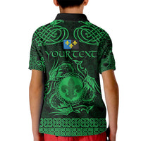 Personalized Monmouthshire Sir Fynwy Kid Polo Shirt Green Fleur-de-lis Celtic-inspired - Wonder Print Shop