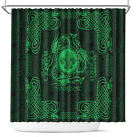 Personalized Monmouthshire Sir Fynwy Shower Curtain Green Fleur-de-lis Celtic-inspired - Wonder Print Shop