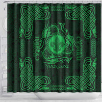 Personalized Monmouthshire Sir Fynwy Shower Curtain Green Fleur-de-lis Celtic-inspired - Wonder Print Shop