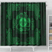 Personalized Monmouthshire Sir Fynwy Shower Curtain Green Fleur-de-lis Celtic-inspired - Wonder Print Shop