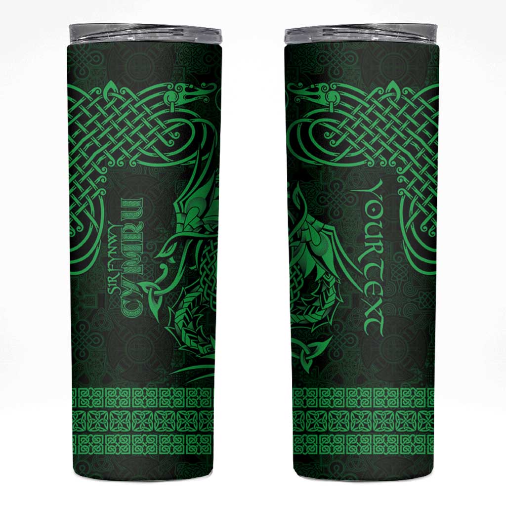 Personalized Monmouthshire Sir Fynwy Skinny Tumbler Green Fleur-de-lis Celtic-inspired - Wonder Print Shop