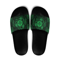 Personalized Monmouthshire Sir Fynwy Slide Sandals Green Fleur-de-lis Celtic-inspired - Wonder Print Shop