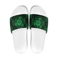 Personalized Monmouthshire Sir Fynwy Slide Sandals Green Fleur-de-lis Celtic-inspired - Wonder Print Shop