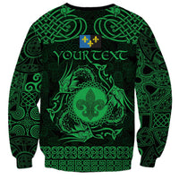 Personalized Monmouthshire Sir Fynwy Sweatshirt Green Fleur-de-lis Celtic-inspired - Wonder Print Shop