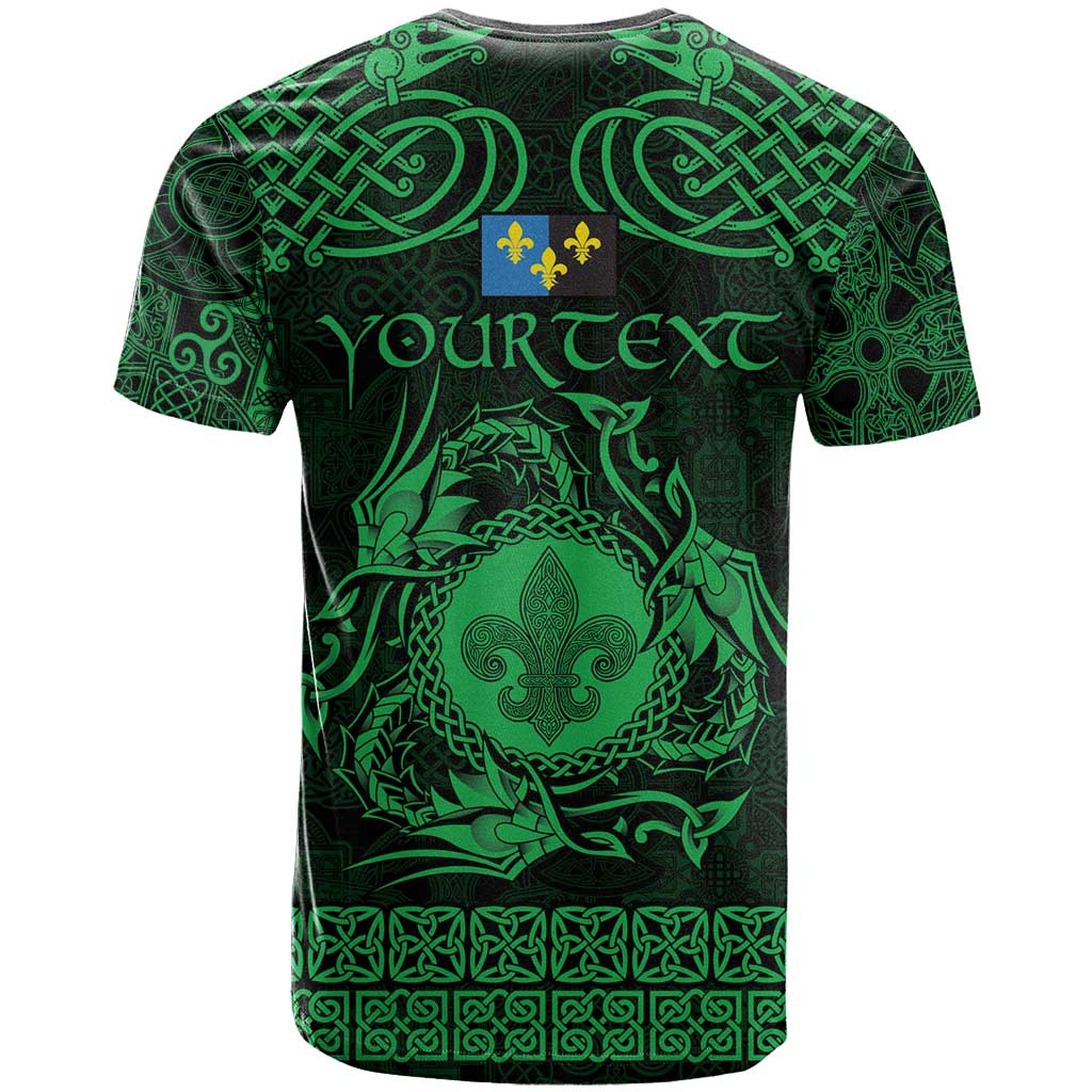 Personalized Monmouthshire Sir Fynwy T Shirt Green Fleur-de-lis Celtic-inspired - Wonder Print Shop