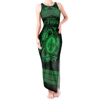 Personalized Monmouthshire Sir Fynwy Tank Maxi Dress Green Fleur-de-lis Celtic-inspired - Wonder Print Shop