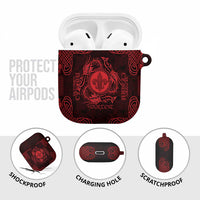 Personalized Monmouthshire Sir Fynwy AirPods Case Red Fleur-de-lis Celtic-inspired - Wonder Print Shop