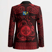 Personalized Monmouthshire Sir Fynwy Blazer Red Fleur-de-lis Celtic-inspired - Wonder Print Shop