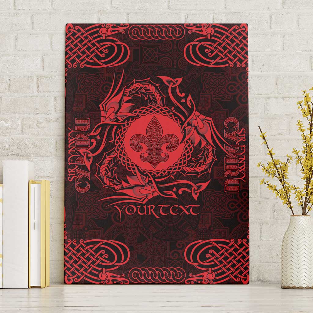 Personalized Monmouthshire Sir Fynwy Canvas Wall Art Red Fleur-de-lis Celtic-inspired - Wonder Print Shop