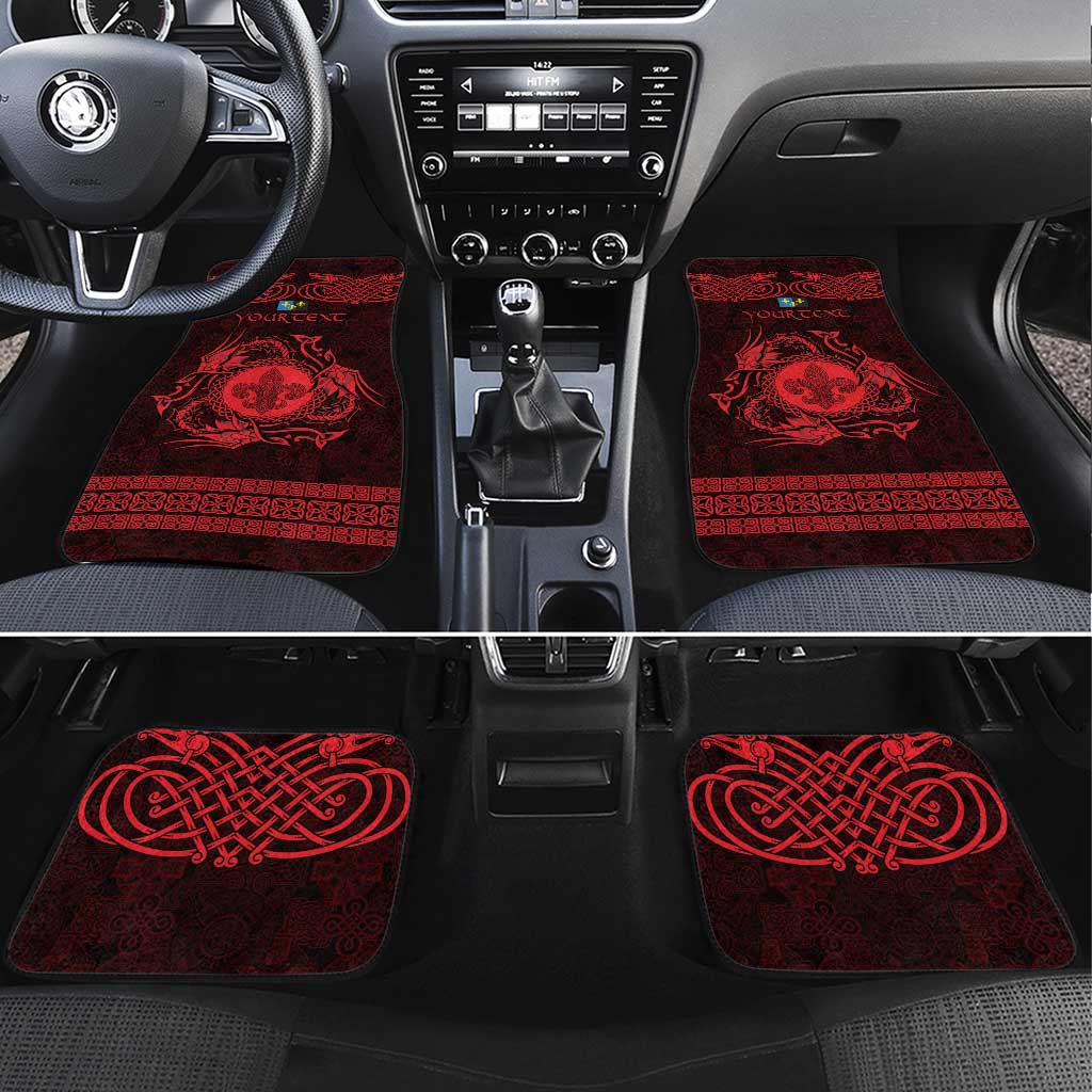 Personalized Monmouthshire Sir Fynwy Car Mats Red Fleur-de-lis Celtic-inspired - Wonder Print Shop
