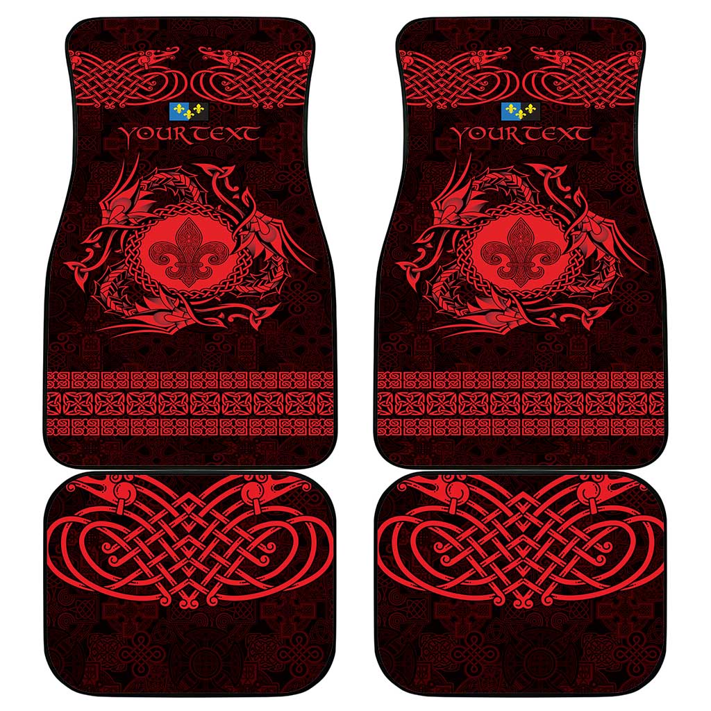 Personalized Monmouthshire Sir Fynwy Car Mats Red Fleur-de-lis Celtic-inspired - Wonder Print Shop