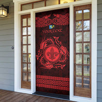 Personalized Monmouthshire Sir Fynwy Door Cover Red Fleur-de-lis Celtic-inspired - Wonder Print Shop