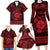 Personalized Monmouthshire Sir Fynwy Family Matching Long Sleeve Bodycon Dress and Hawaiian Shirt Red Fleur-de-lis Celtic-inspired - Wonder Print Shop