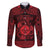 Personalized Monmouthshire Sir Fynwy Family Matching Long Sleeve Bodycon Dress and Hawaiian Shirt Red Fleur-de-lis Celtic-inspired - Wonder Print Shop