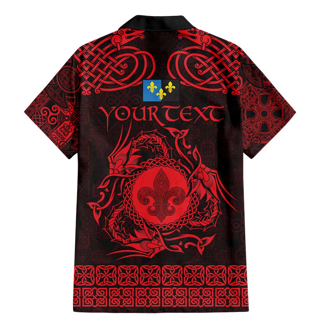 Personalized Monmouthshire Sir Fynwy Family Matching Mermaid Dress and Hawaiian Shirt Red Fleur-de-lis Celtic-inspired - Wonder Print Shop
