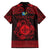 Personalized Monmouthshire Sir Fynwy Family Matching Off The Shoulder Long Sleeve Dress and Hawaiian Shirt Red Fleur-de-lis Celtic-inspired - Wonder Print Shop