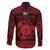 Personalized Monmouthshire Sir Fynwy Family Matching Off The Shoulder Long Sleeve Dress and Hawaiian Shirt Red Fleur-de-lis Celtic-inspired - Wonder Print Shop