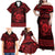 Personalized Monmouthshire Sir Fynwy Family Matching Off Shoulder Maxi Dress and Hawaiian Shirt Red Fleur-de-lis Celtic-inspired - Wonder Print Shop