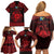 Personalized Monmouthshire Sir Fynwy Family Matching Off Shoulder Short Dress and Hawaiian Shirt Red Fleur-de-lis Celtic-inspired - Wonder Print Shop