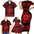 Personalized Monmouthshire Sir Fynwy Family Matching Short Sleeve Bodycon Dress and Hawaiian Shirt Red Fleur-de-lis Celtic-inspired - Wonder Print Shop