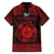 Personalized Monmouthshire Sir Fynwy Family Matching Short Sleeve Bodycon Dress and Hawaiian Shirt Red Fleur-de-lis Celtic-inspired - Wonder Print Shop