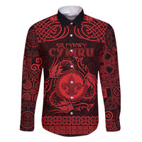 Personalized Monmouthshire Sir Fynwy Family Matching Short Sleeve Bodycon Dress and Hawaiian Shirt Red Fleur-de-lis Celtic-inspired - Wonder Print Shop