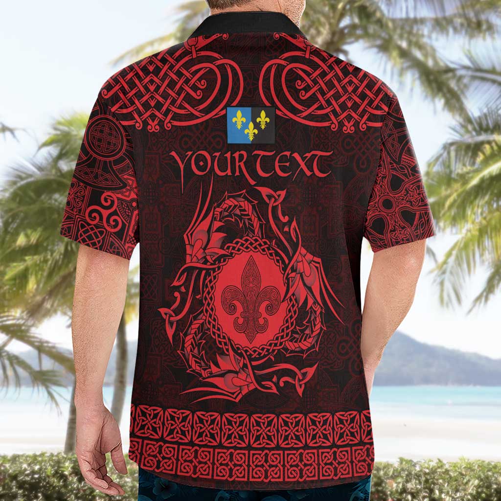 Personalized Monmouthshire Sir Fynwy Hawaiian Shirt Red Fleur-de-lis Celtic-inspired - Wonder Print Shop