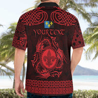 Personalized Monmouthshire Sir Fynwy Hawaiian Shirt Red Fleur-de-lis Celtic-inspired - Wonder Print Shop