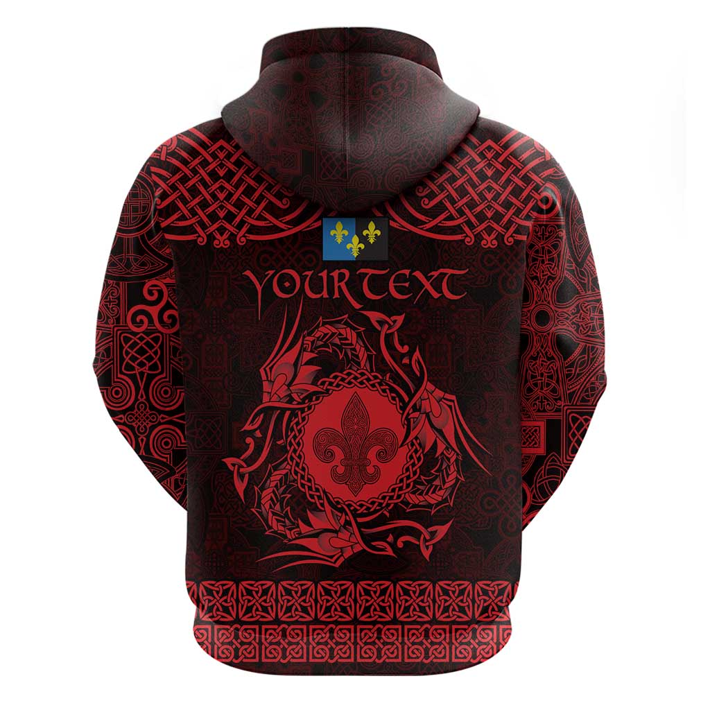 Personalized Monmouthshire Sir Fynwy Hoodie Red Fleur-de-lis Celtic-inspired - Wonder Print Shop