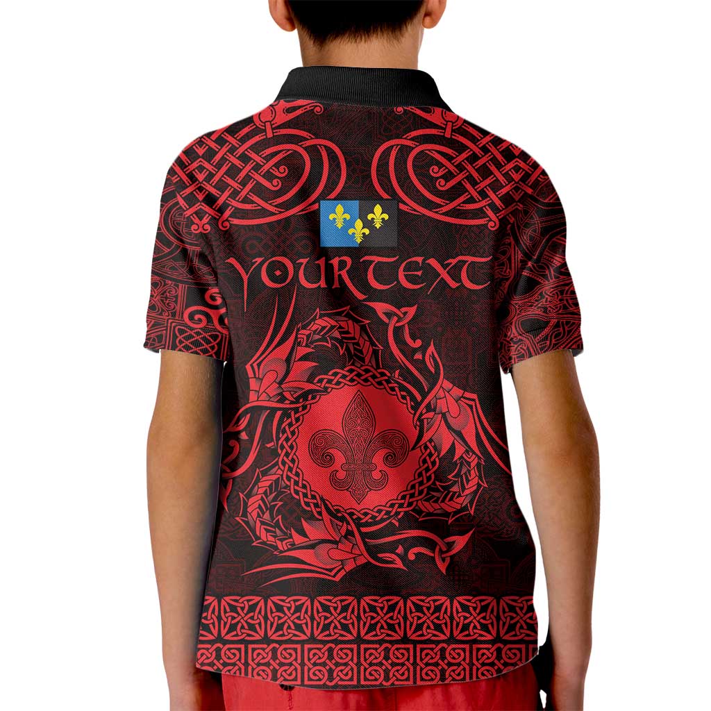 Personalized Monmouthshire Sir Fynwy Kid Polo Shirt Red Fleur-de-lis Celtic-inspired - Wonder Print Shop