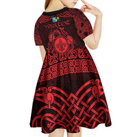 Personalized Monmouthshire Sir Fynwy Kid Short Sleeve Dress Red Fleur-de-lis Celtic-inspired - Wonder Print Shop