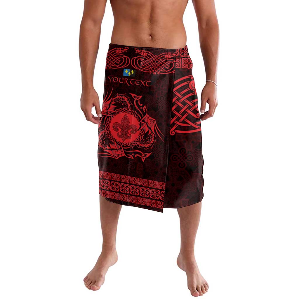 Personalized Monmouthshire Sir Fynwy Lavalava Red Fleur-de-lis Celtic-inspired - Wonder Print Shop