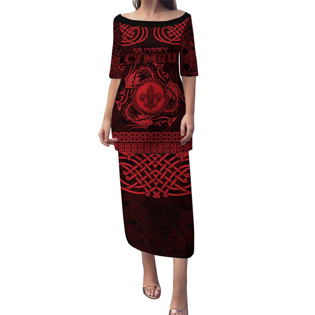 Personalized Monmouthshire Sir Fynwy Puletasi Red Fleur-de-lis Celtic-inspired - Wonder Print Shop