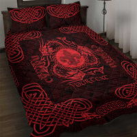 Personalized Monmouthshire Sir Fynwy Quilt Bed Set Red Fleur-de-lis Celtic-inspired - Wonder Print Shop