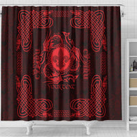 Personalized Monmouthshire Sir Fynwy Shower Curtain Red Fleur-de-lis Celtic-inspired - Wonder Print Shop