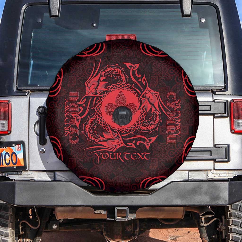 Personalized Monmouthshire Sir Fynwy Spare Tire Cover Red Fleur-de-lis Celtic-inspired - Wonder Print Shop