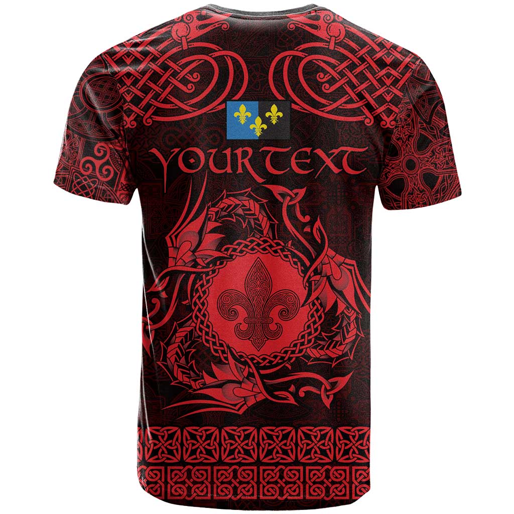 Personalized Monmouthshire Sir Fynwy T Shirt Red Fleur-de-lis Celtic-inspired - Wonder Print Shop