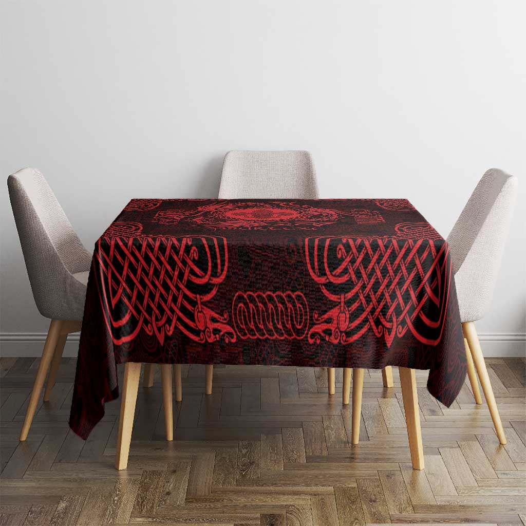 Personalized Monmouthshire Sir Fynwy Tablecloth Red Fleur-de-lis Celtic-inspired - Wonder Print Shop