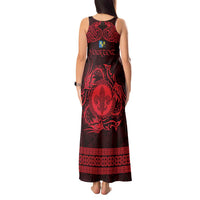 Personalized Monmouthshire Sir Fynwy Tank Maxi Dress Red Fleur-de-lis Celtic-inspired - Wonder Print Shop