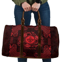 Personalized Monmouthshire Sir Fynwy Travel Bag Red Fleur-de-lis Celtic-inspired - Wonder Print Shop
