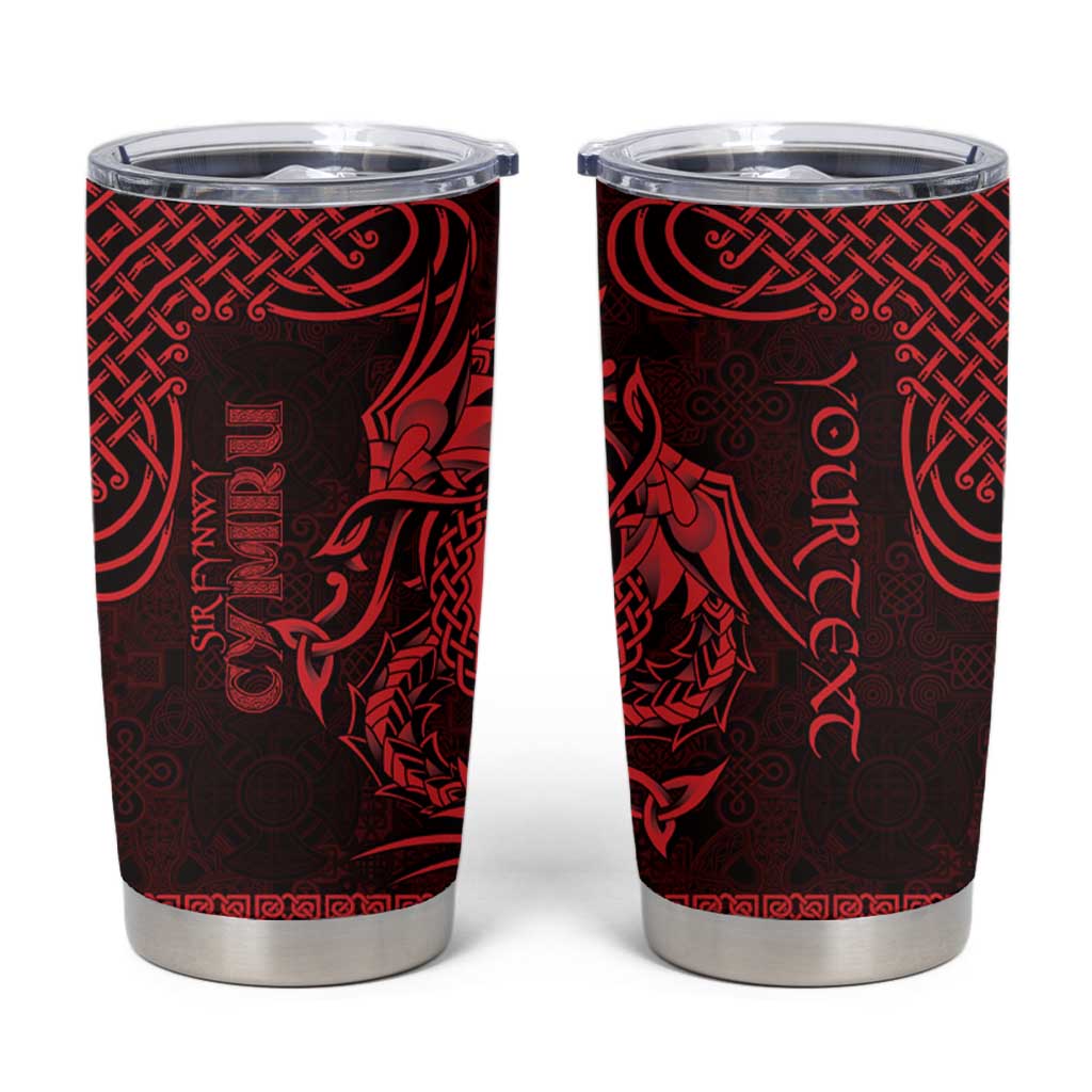 Personalized Monmouthshire Sir Fynwy Tumbler Cup Red Fleur-de-lis Celtic-inspired - Wonder Print Shop