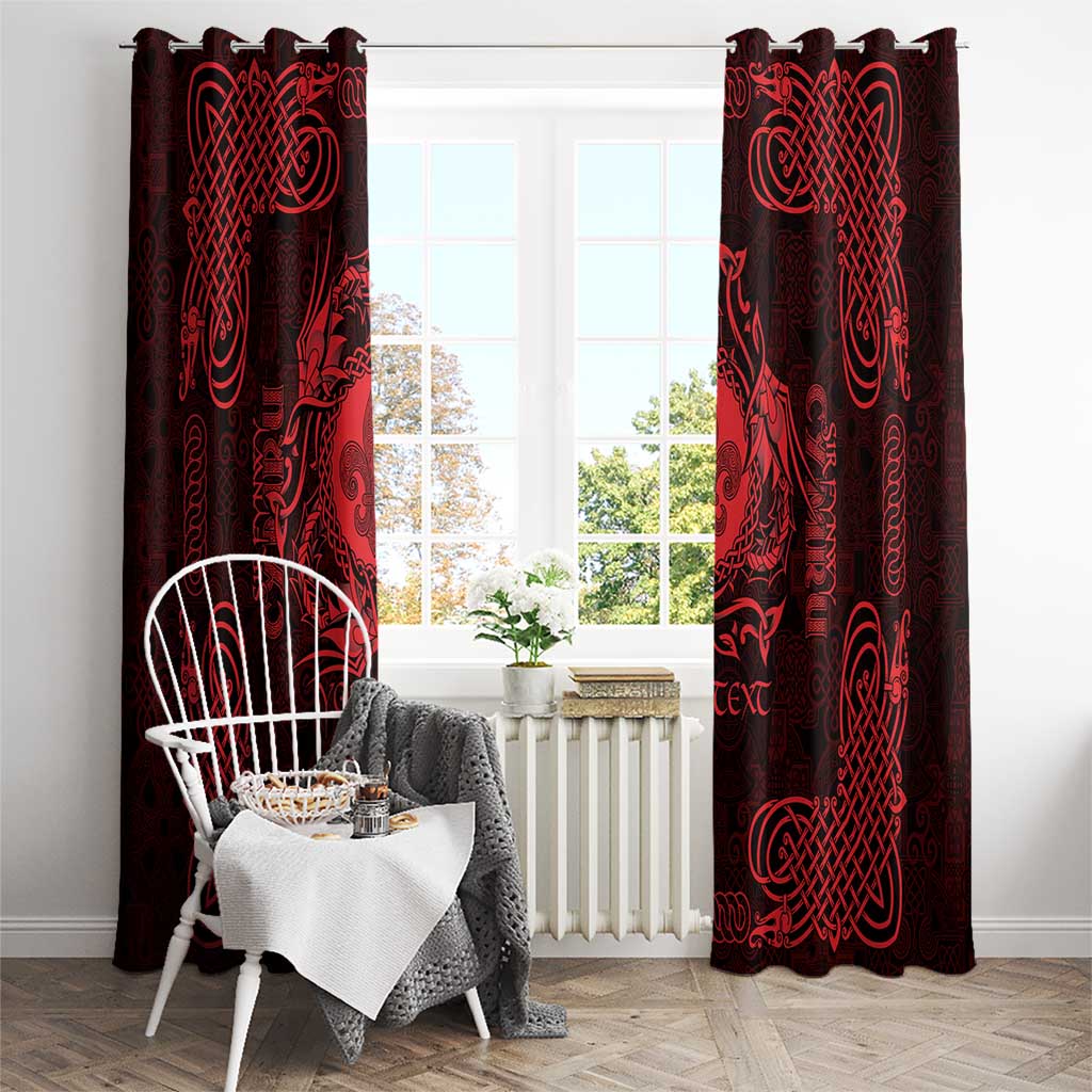Personalized Monmouthshire Sir Fynwy Window Curtain Red Fleur-de-lis Celtic-inspired - Wonder Print Shop