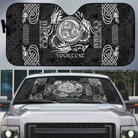 Personalized Montgomeryshire Sir Drefaldwyn Auto Sun Shade Black Water Triskele Celtic-inspired - Wonder Print Shop