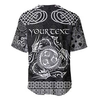 Personalized Montgomeryshire Sir Drefaldwyn Baseball Jersey Black Water Triskele Celtic-inspired - Wonder Print Shop