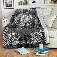 Personalized Montgomeryshire Sir Drefaldwyn Blanket Black Water Triskele Celtic-inspired - Wonder Print Shop