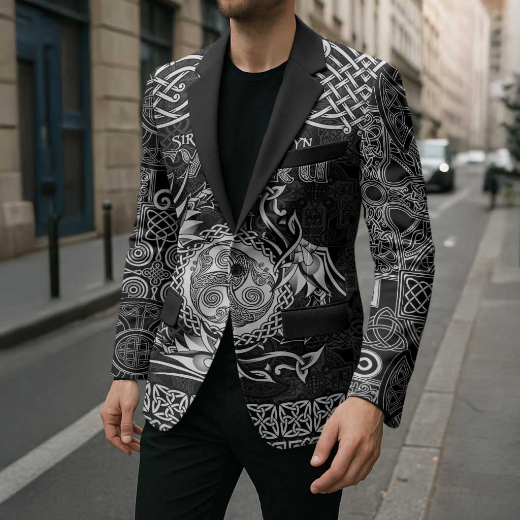 Personalized Montgomeryshire Sir Drefaldwyn Blazer Black Water Triskele Celtic-inspired - Wonder Print Shop