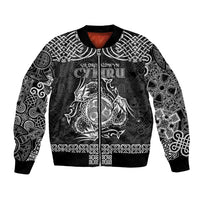 Personalized Montgomeryshire Sir Drefaldwyn Bomber Jacket Black Water Triskele Celtic-inspired - Wonder Print Shop