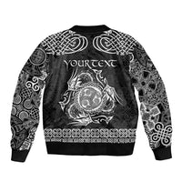 Personalized Montgomeryshire Sir Drefaldwyn Bomber Jacket Black Water Triskele Celtic-inspired - Wonder Print Shop